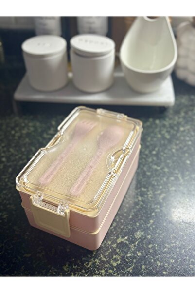 CEZVE HOME Luno 2-Tier Lunch Box - Food Transport and Storage Container Lunch Box with Spoon and Fork Compartment