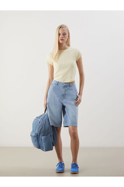 LC Waikiki Синя жіноча джинсова сумка