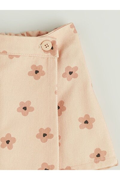 LC Waikiki LCW ECO Beli Lastikli Kız Çocuk Şort Etek