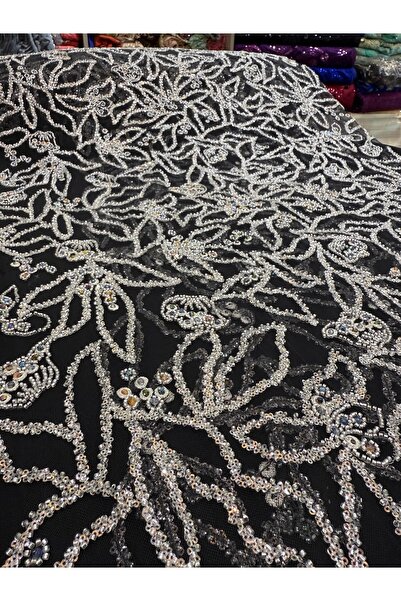 OsmanKumaşDantel Taş boncuk payet işlemeli dantel