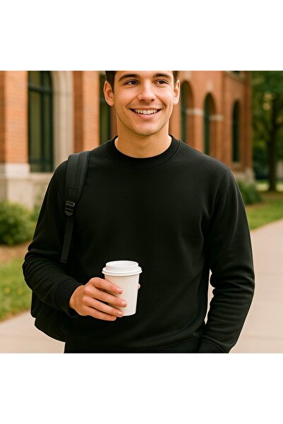 LC Waikiki Urban Basic Oversize Unisex Sweatshirt Black