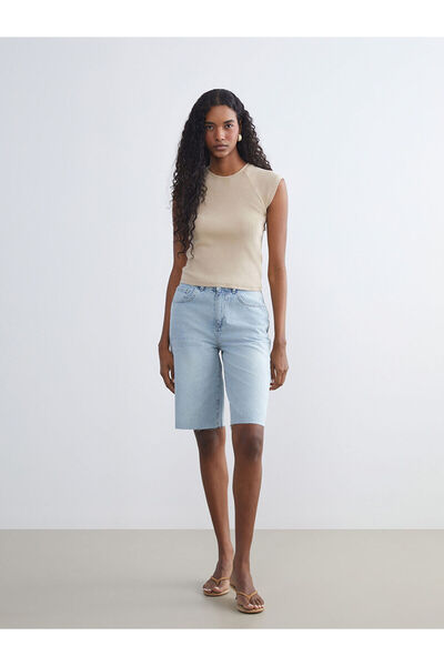 LC Waikiki Özmarka New Season Bermuda Fit Women's Jean Shorts