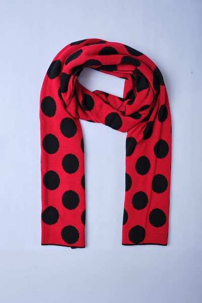 Sebir Moda Polka Dot Patterned Double-Sided Mother-Daughter Matching Scarf (40X180Cm and 30X140Cm)