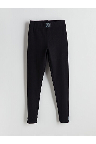 LC Waikiki Siyah Beli Lastikli Kız Çocuk Tayt