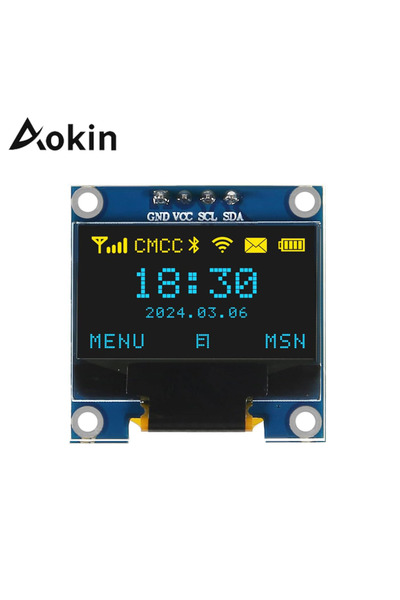 Choice1 Yellow Blue Aokin 0.96 inch OLED Display Screen Module I2C IIC 128x64 SS - D - 1306 3.3V-5V Blue/blu