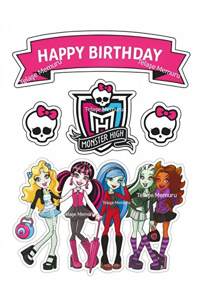 telaşe memuru Monster High Temalı Yenilebilir Cupcake ve Pasta Resmi Baskısı ...