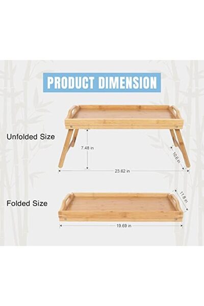 SAQOWARE Breakfast in Bed Tray Table with Folding Legs
