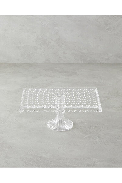 English Home Bubbles Glass Cake Stand 25X11 cm Transparent