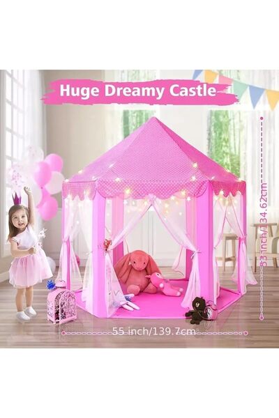 GO2CAMPS Princess Castle Play House Game Tent For Girls Indoor and Outdoor Toy- 140x135x140 CM | Pri