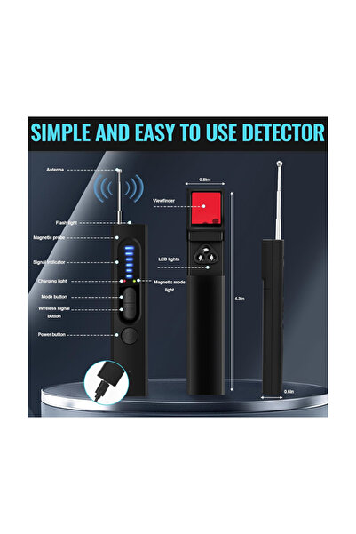 Generic كاشف الكاميرات الخفية - أداة كشف التجسس والتجسس مع نظام تحديد المواقع العالمي (GPS) وجهاز التتبع