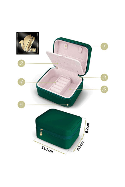 DacEnergy DacEnergy jewelry box, made of imitation leather, practical compartments, with zipper