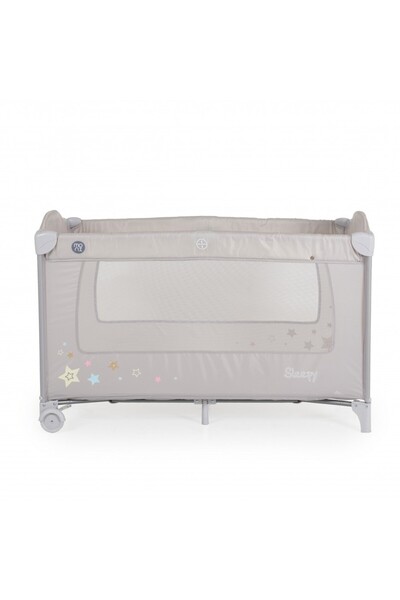 Moni Foldable travel cot 2in1 Sleepy New Grey 120x60cm with 2 levels, Locking wheels, Access door