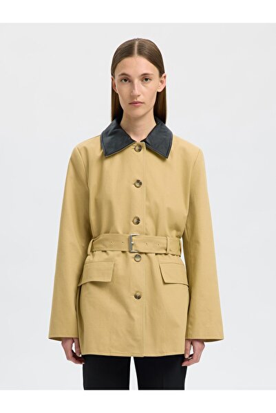 Selected Femme Trenchcoat Baumwoll Gürtel