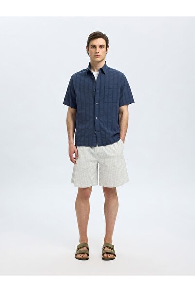 SELECTED Kurzarmhemd Baumwoll