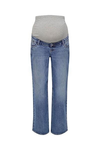 ONLY MATERNITY Jeans mit weitem Bein OLMJUICY Hohe Taille Gerade geschnitten Jeans
