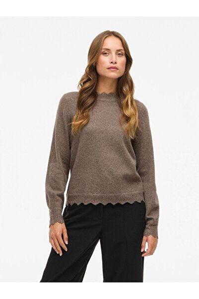 VILA Strickpullover VINIKOLINA Stehkragen