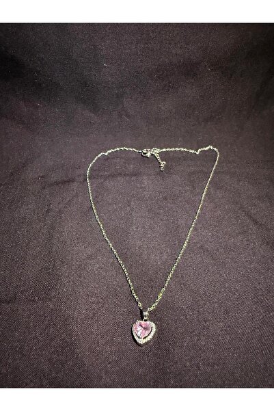 CALKARCOLLECTION Heart Cut Silver Color Stainless Steel Necklace