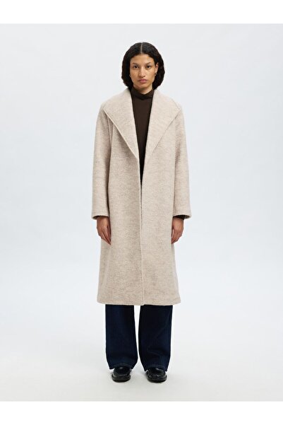 Selected Femme Langer Mantel Wollmix Bouclé