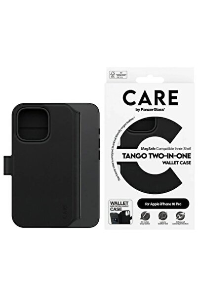 Panzer Glass Husă portofel 2 în 1 pentru iPhone 16 Pro, PanzerGlass, neagră, ...