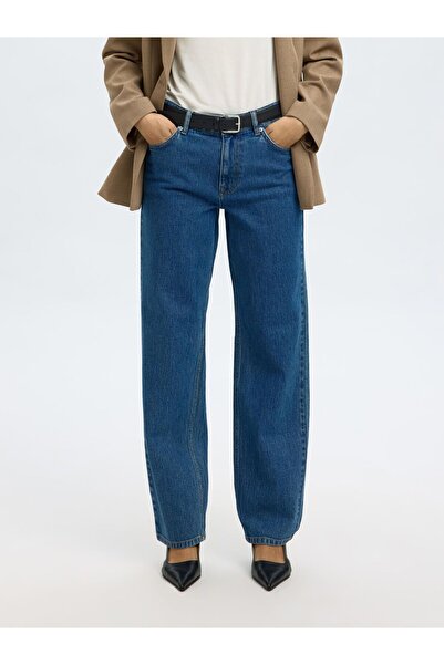 Selected Femme Straight Fit Jeans Mid Waist