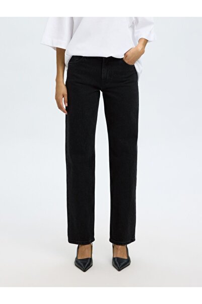 Selected Femme Straight Fit Jeans Mid Waist