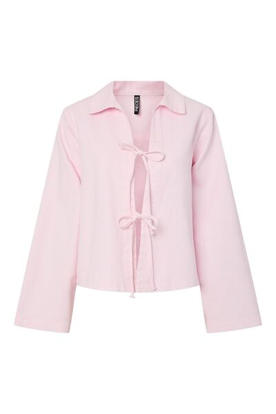 PIECES Jeanshemd PCFLORA BINDEVERSCHLUSS