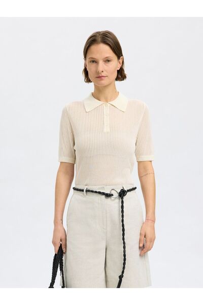 SELECTED Polohemd aus Strick Kurzarm