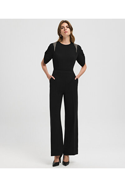 MISS IPEKYOL Zincir aksesuarlı straight fit tulum