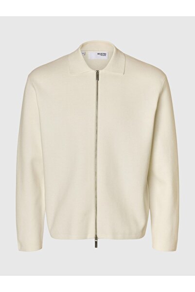 Selected Homme Strickjacke mit Reißverschluss Baumwollmix