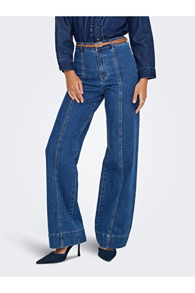 ONLY Jeans mit weitem Bein ONLMADISON Hohe Taille Weiter Beinschnitt Jeans