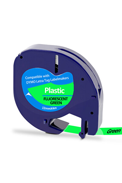 Choice8 Black on Flu Green 1pK Compatible Dymo LetraTag Refills Plastic Label Tape work With Dymo LetraTag L
