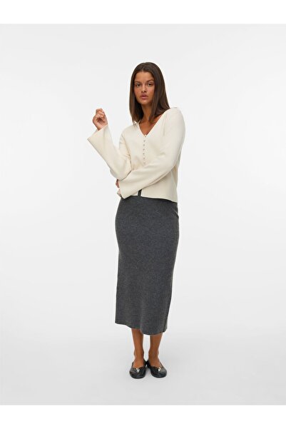Vero Moda Strickrock VMBRISA Mittlere Taille Midirock