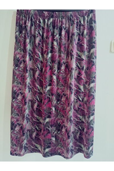 hoaryage Fusta pentru mama din stofa de bumbac pieptanat cu model, cu talie elastica, lungime maxi, fusta pentru rugaie, marimea 40, 100 KG