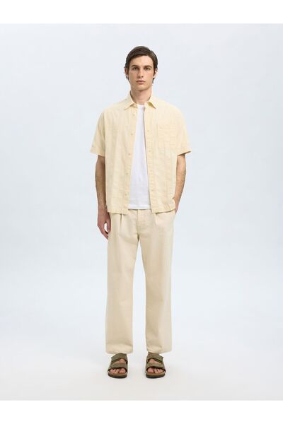 SELECTED Kurzarmhemd Baumwoll