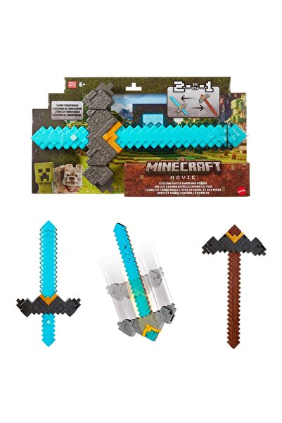 mattel Minecraft The Movie Transformable Sword Pickaxe for Boys