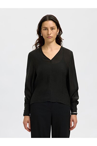 Selected Femme Langarmbluse V-Ausschnitt