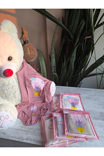 ADN KİDS Girl's Tank Top Panties Set of 6, 100% Cotton, Breathable