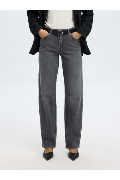 Selected Femme Straight Fit Jeans Mid Waist