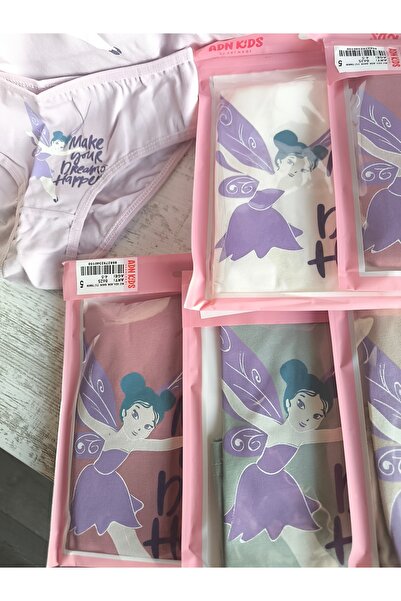 ADN KİDS Girl's Tank Top Panties Set of 6, 100% Cotton, Breathable