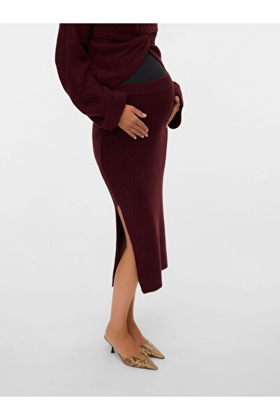 Mama Licious Strickrock Hohe Taille Midirock