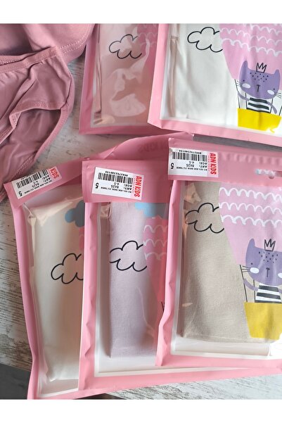 ADN KİDS Girl's Tank Top Panties Set of 6, 100% Cotton, Breathable