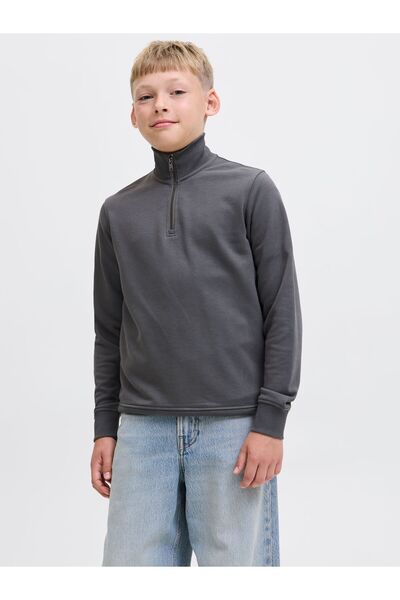 Jack & Jones Junior Sweatshirt mit halbem Reißverschluss Einfarbig Sweatshirt...