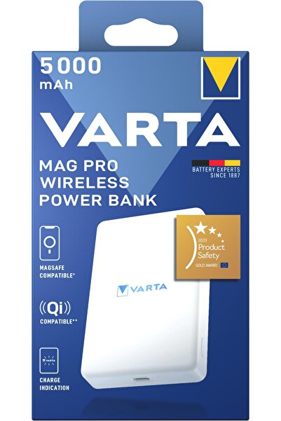 Varta Mag Pro Kablosuz Powerbank 5000 Mah Beyaz