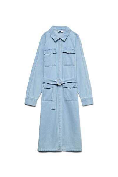 Vero Moda Jeanskleid VMLINEA Langes Kleid