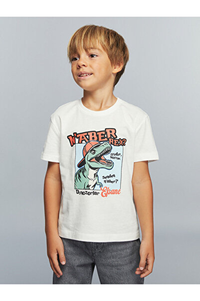 LC Waikiki Μπλουζάκι για αγόρια Peak New Season με στάμπα δεινοσαύρου και λαι...