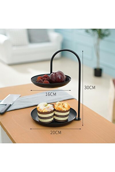 erorex Double Layer Iron Storage Rack, Fruit Rack, Countertop Metal Basket, Candy Dried Fruit Snack Tray