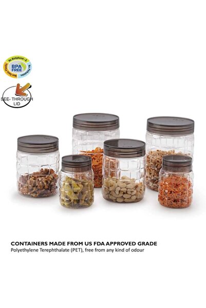 erorex Checkers Pet Plastic Airtight Canister Set | Food Grade Bpa Free Canisters | Air Tight Seal &