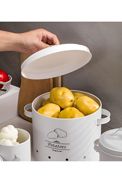 erorex Set 3 Potato Onion Garlic Storage Bins Vegetable Containers Food Containers Kitchen Counter, Potato