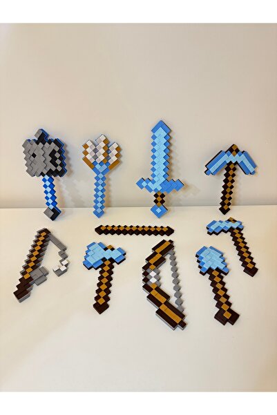 You Toys Minecraft 10Lu Full Set( Kılıç,Yay,Mızrak,Balta,Olta,Kürek,Topuz,Kazma,Çubuk 13-16cm
