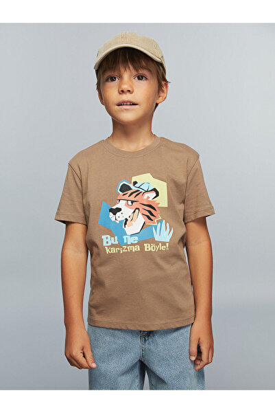 LC Waikiki Vlastita marka, nova sezonska okrugla kragna Štampano majica za de...